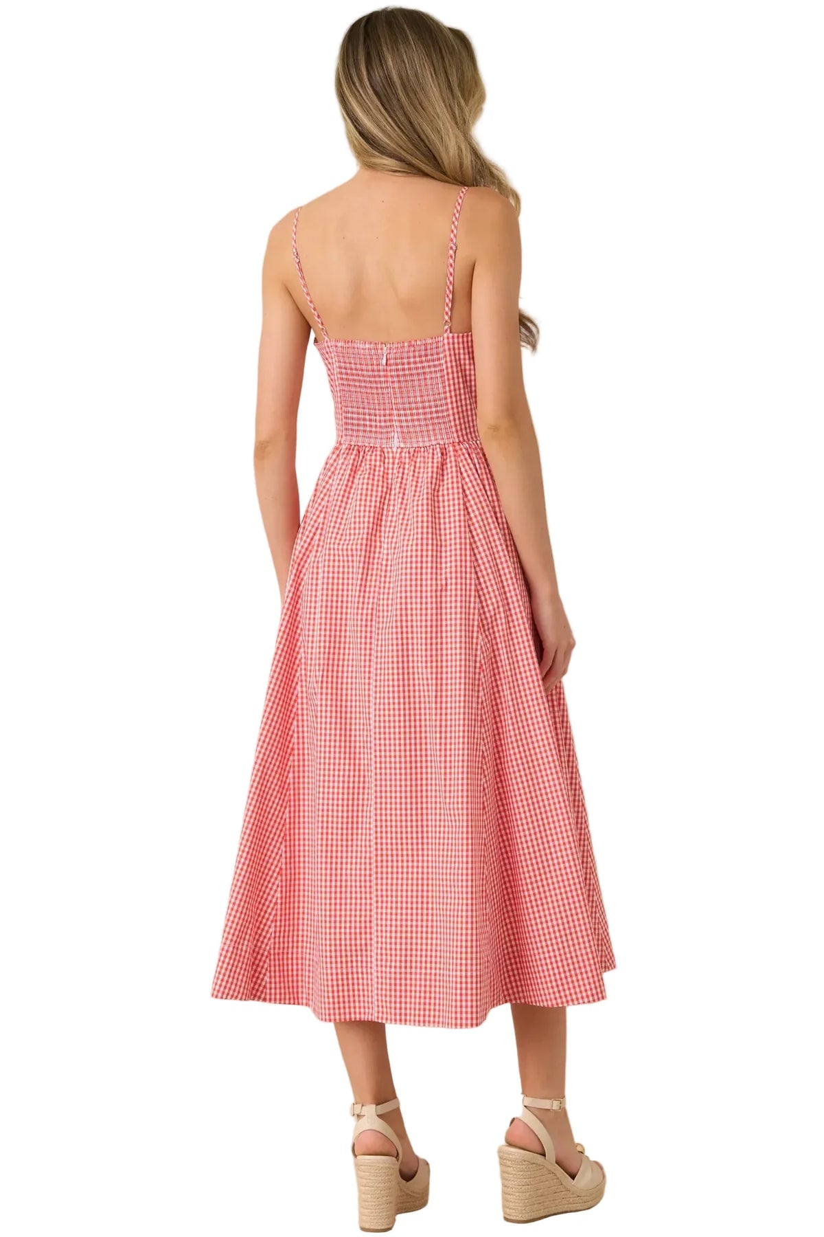 Weekend Coast Gingham Midi Dress
