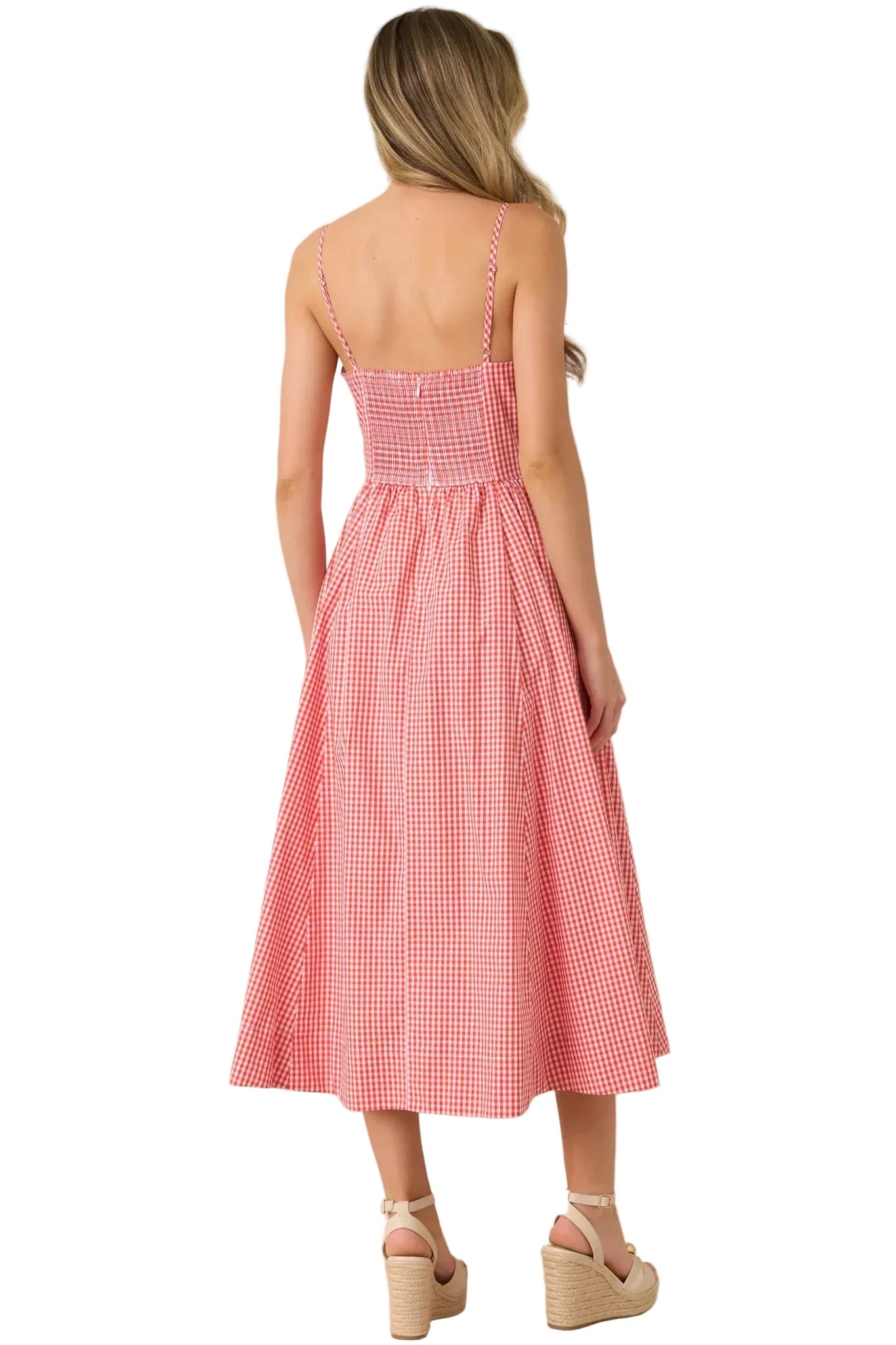Weekend Coast Gingham Midi Dress
