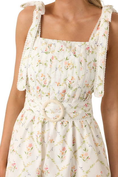 Just Like Spring Floral Pleated Mini Dress
