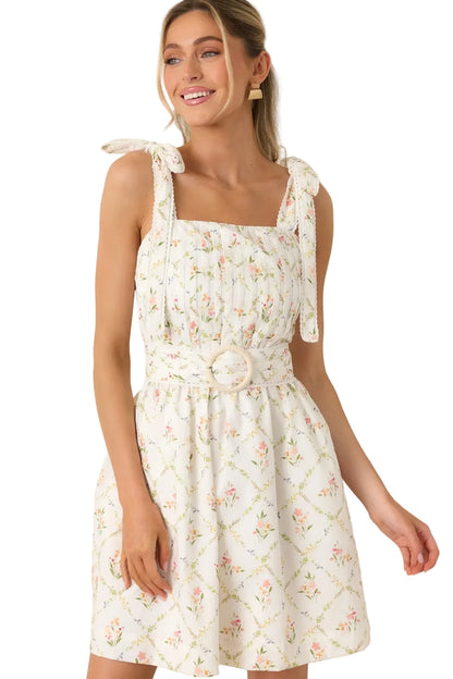 Just Like Spring Floral Pleated Mini Dress