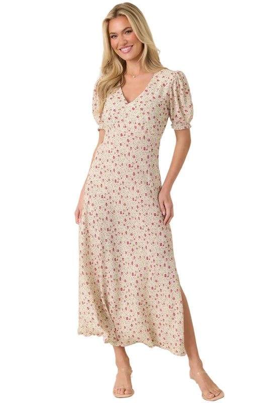 Where We Belong Dusty Pink Floral Maxi Dress