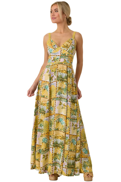 One To Remember Tropical Print Maxi Dress