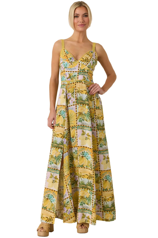 One To Remember Tropical Print Maxi Dress