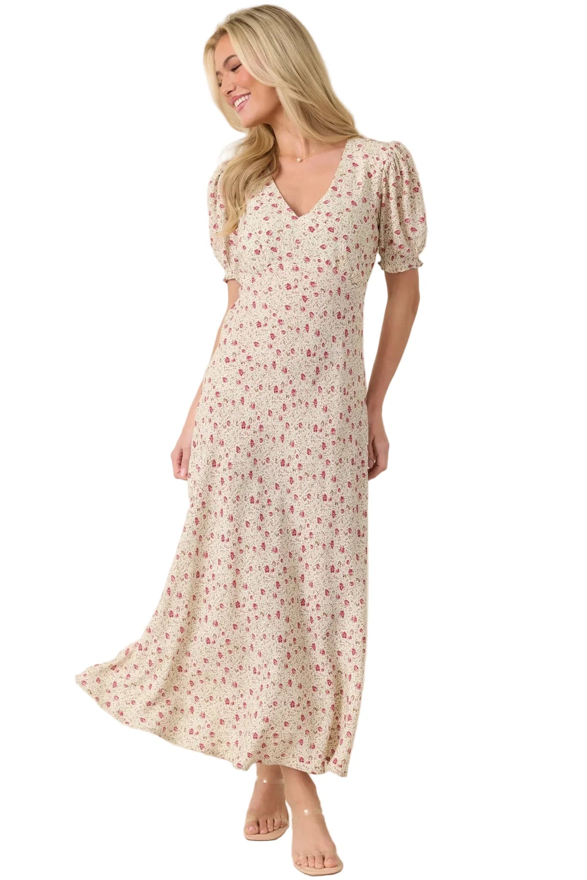 Where We Belong Dusty Pink Floral Maxi Dress