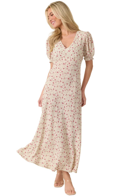 Where We Belong Dusty Pink Floral Maxi Dress