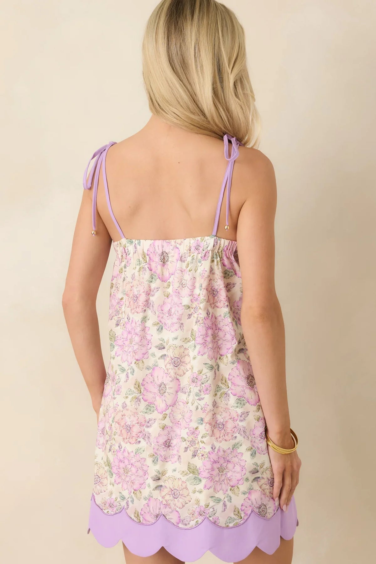 Soft Moments Lavender Floral Mini Dress