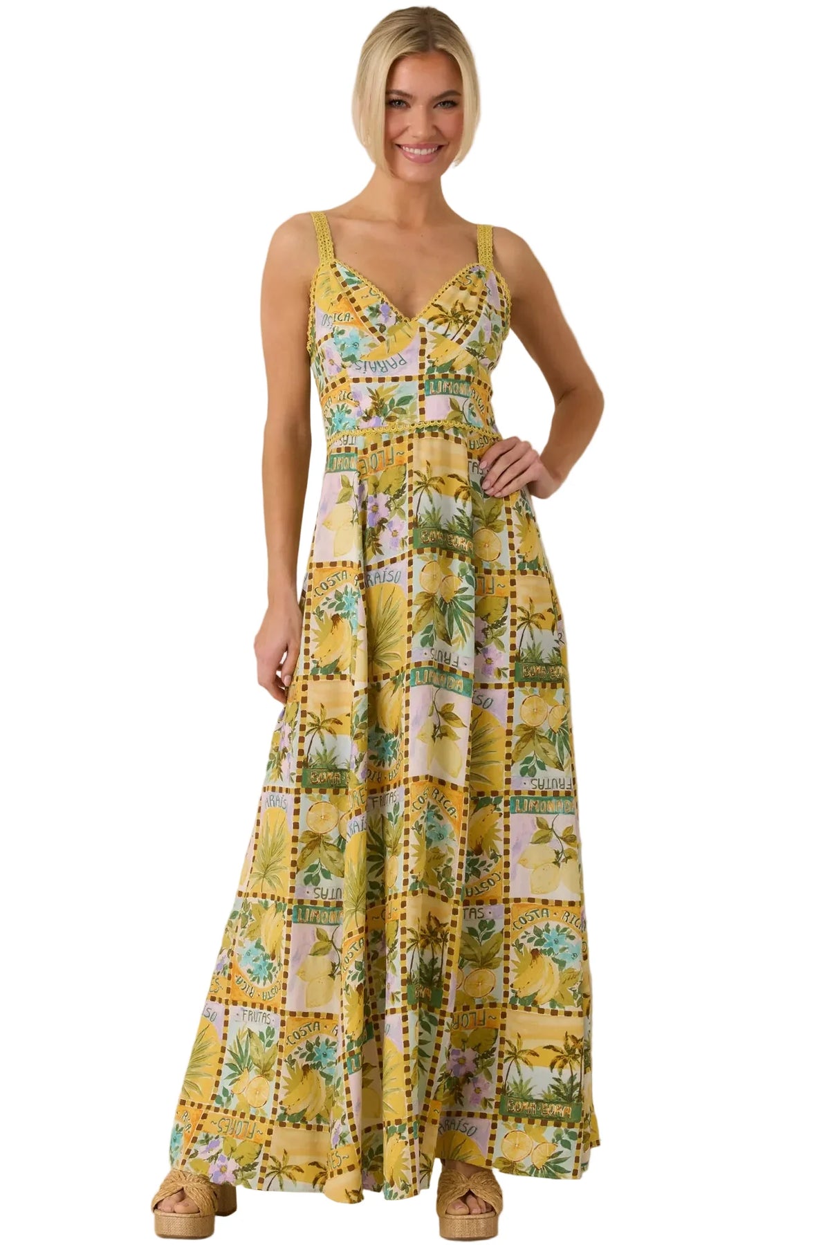One To Remember Tropical Print Maxi Dress