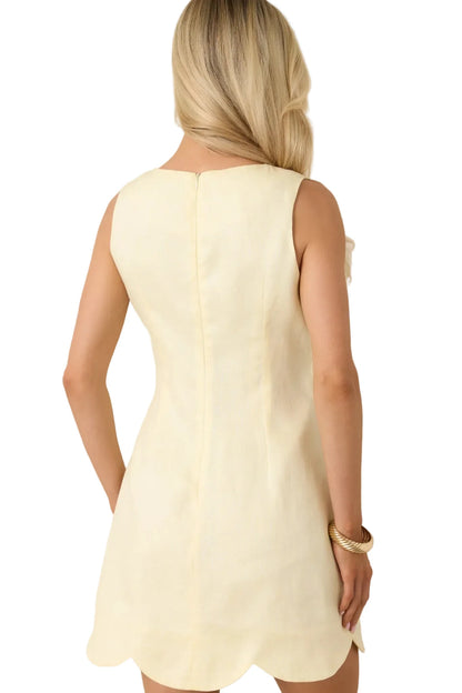 Sweet Deal Butter Yellow Linen Mini Dress